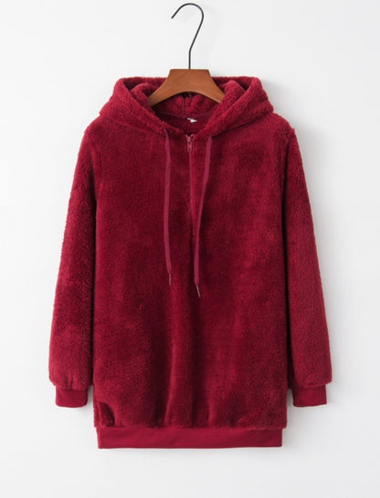 Cozy Half-Zip Hoodie with Drawstring