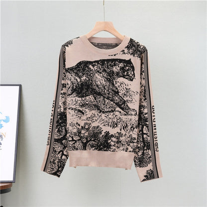 Printed Sweater and Pants Set