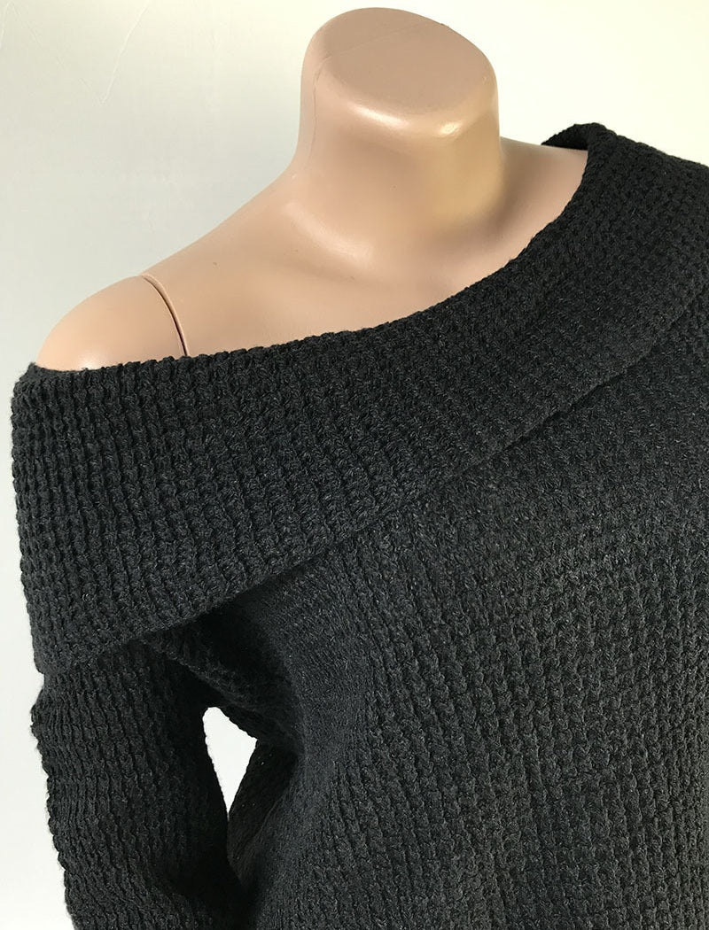 Off-Shoulder Knit Sweater