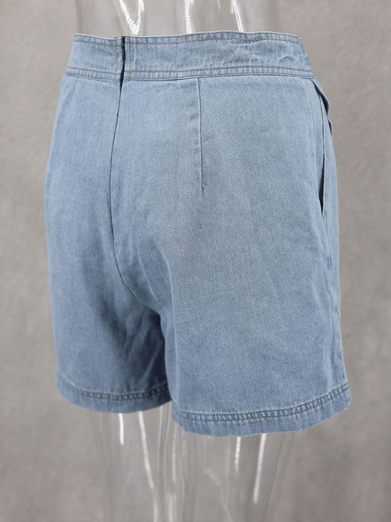 Denim Crop Top and Skort Set