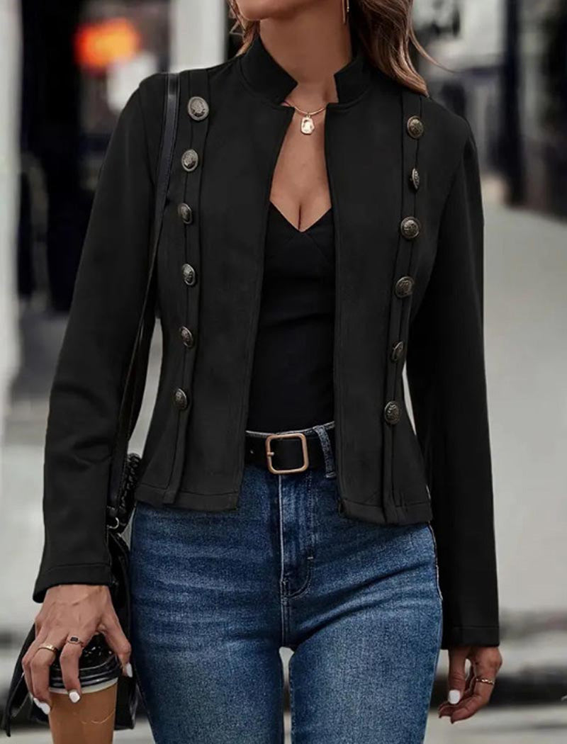 Military-Inspired Buttoned Jacket