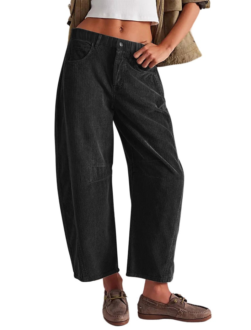 Cropped Corduroy Pants