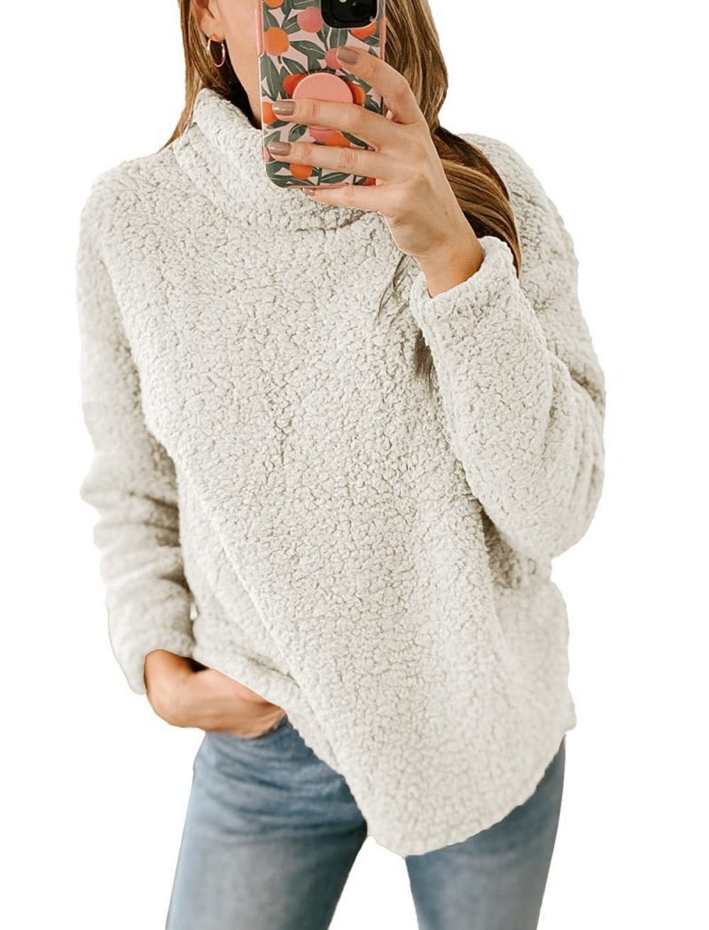 Cozy High-Neck Teddy Top