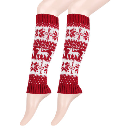 Reindeer Patterned Leg Warmers