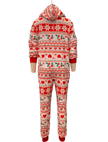 Festive Printed Hooded Jumpsuits