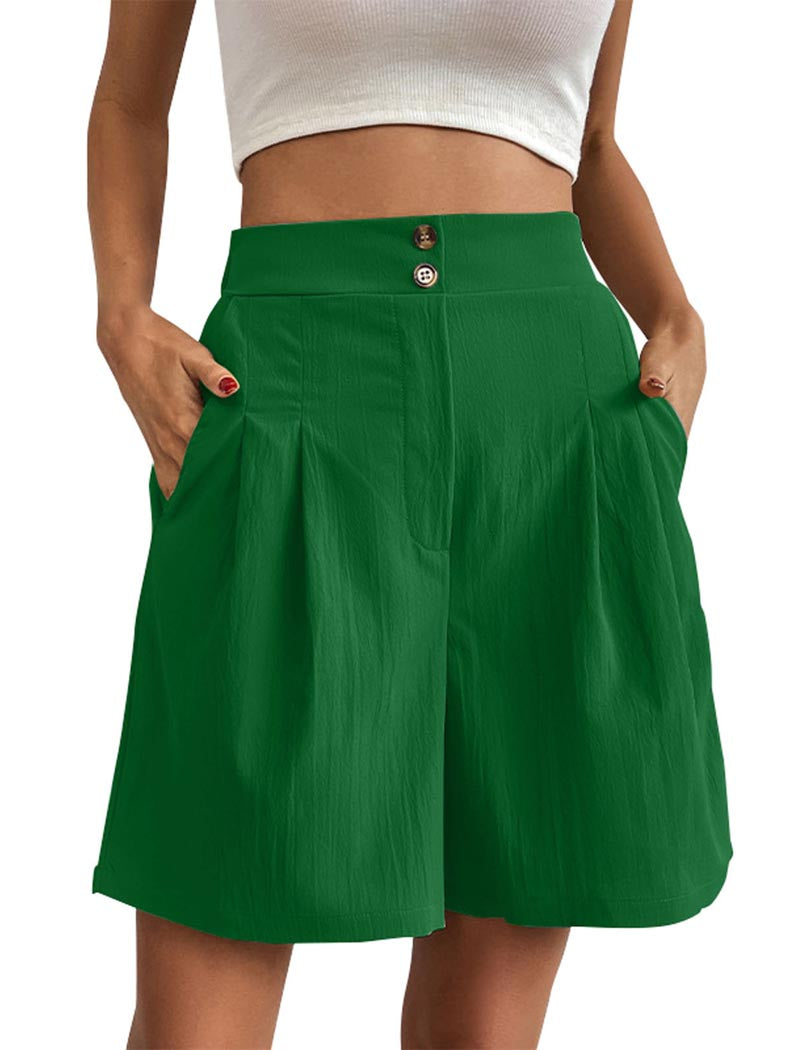 High-Rise Buttoned Shorts