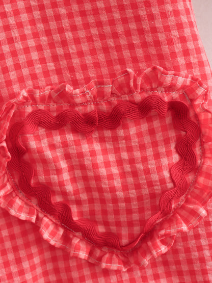 Gingham Heart Pocket Cardigan