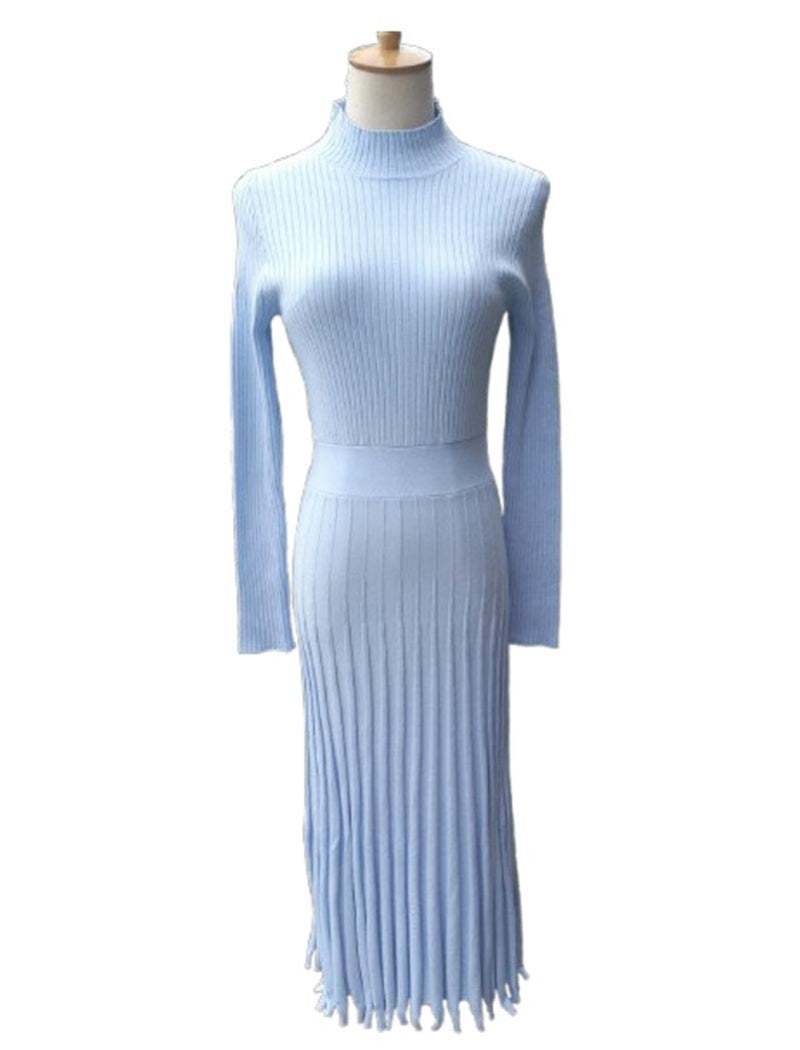 Pleated Knit Dress