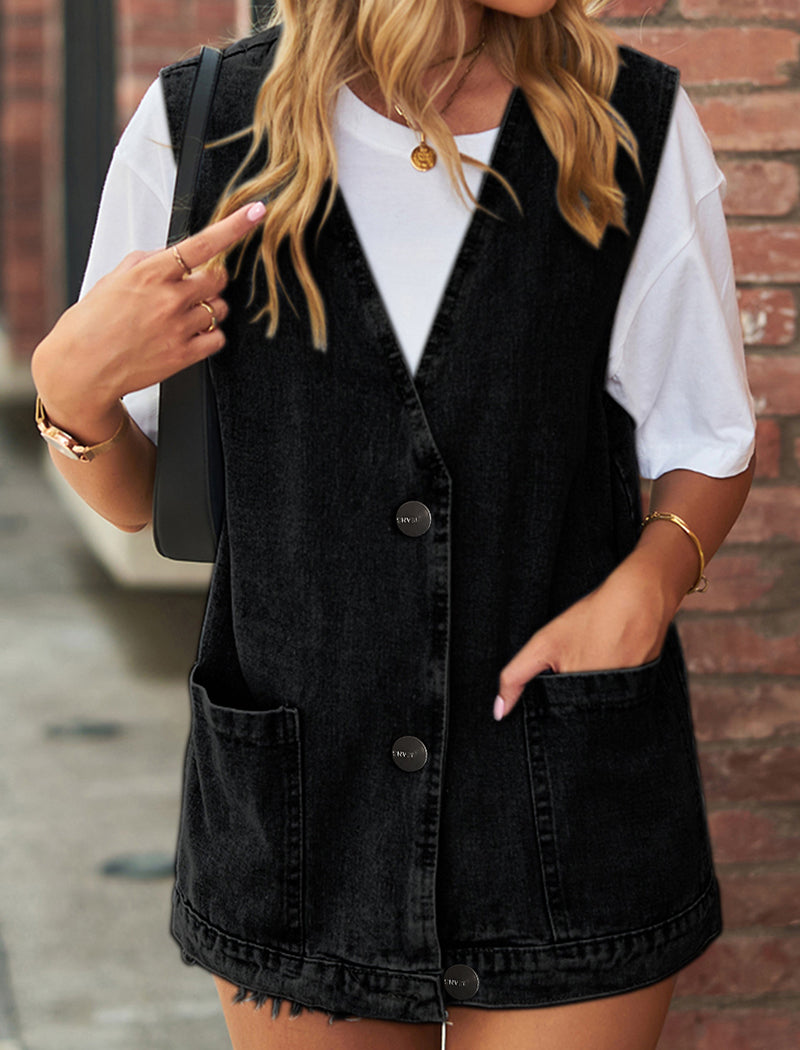 Sleeveless Denim Vest