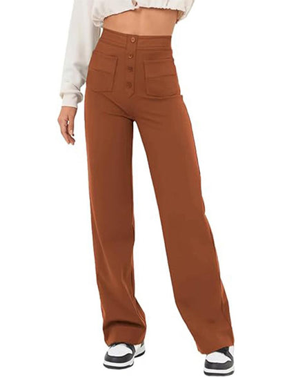 High-Rise Buttoned Pants