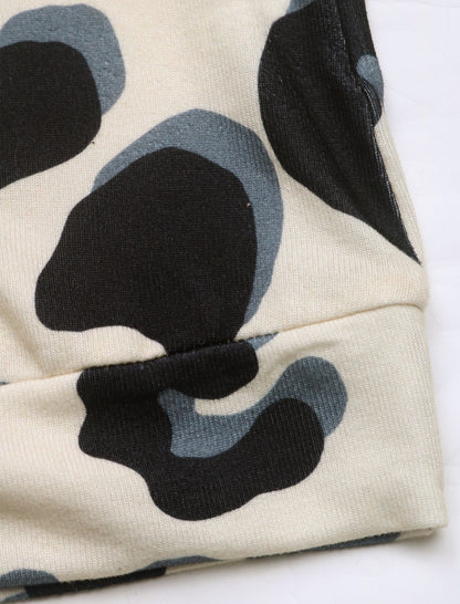 Cutout Panel Hoodie with Print