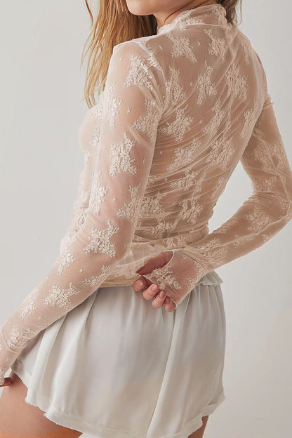 Floral Lace Long Sleeve Top