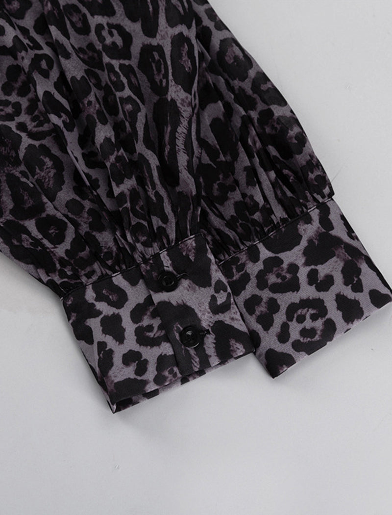 Layered Animal Print Ruffle Dress