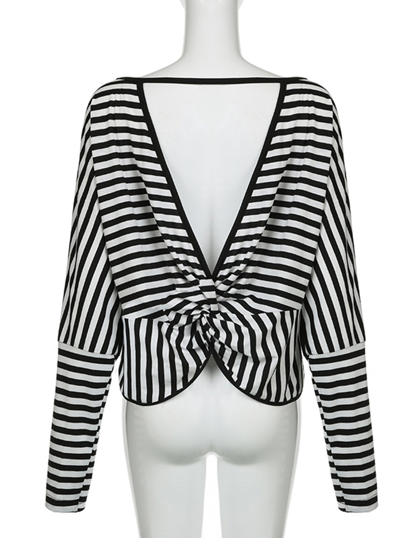 Striped Open-Back Top