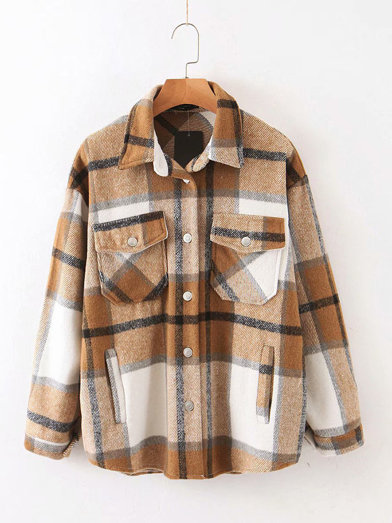 Casual Plaid Shirt Jacket