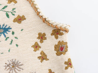 Cropped Floral Tie-Front Vest