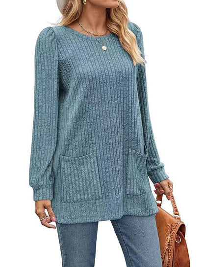 Pocket Loose-Fit Puff Sleeve Top