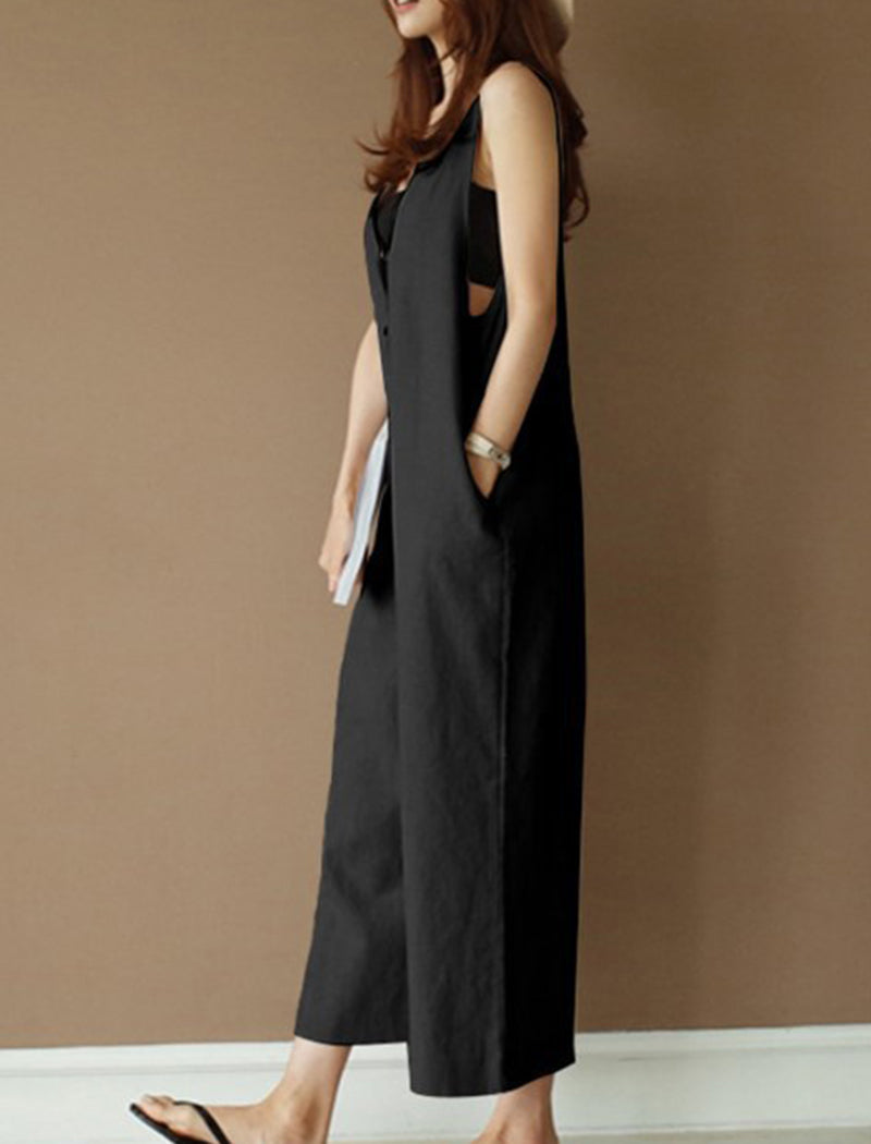 Sleeveless Wide-Leg Jumpsuit