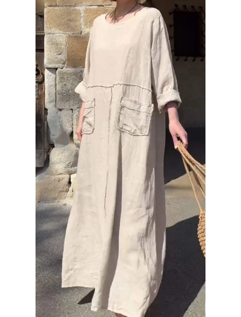 Oversized Pockets Maxi Dress