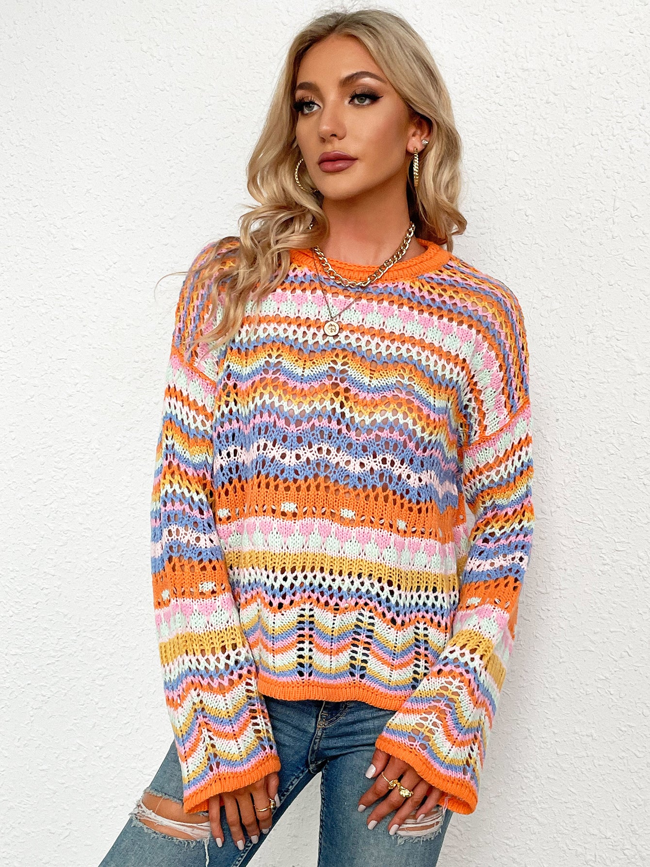 Color-Block Knit Sweater