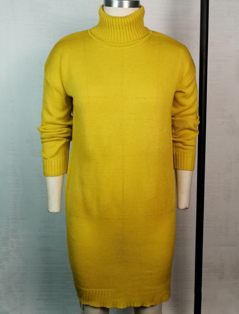 High-Neck Knit Sweater