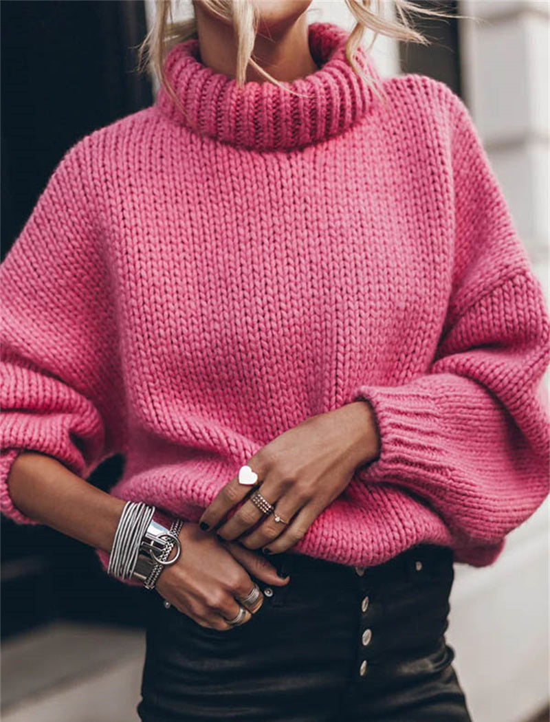 Oversized Knit Turtleneck Sweater