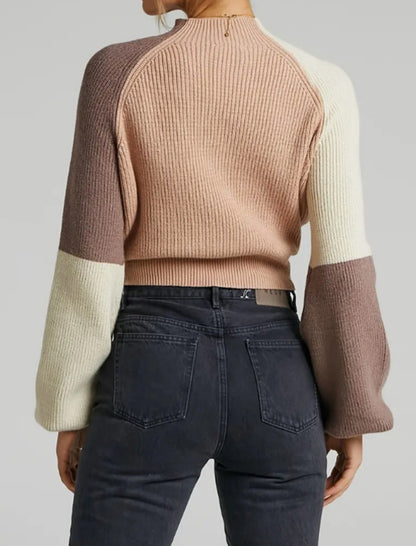 Colorblock Bell Sleeve Sweater