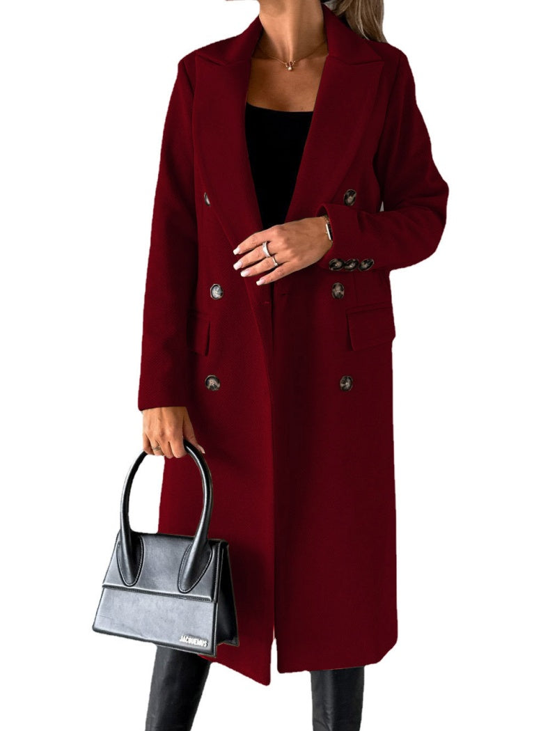 Double-Breasted Tailored Long Coat