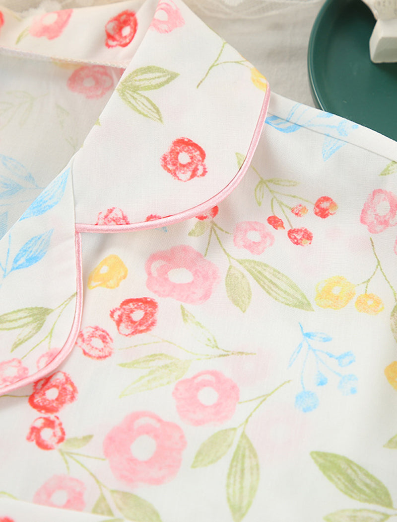 Floral Print Long Pajama Set