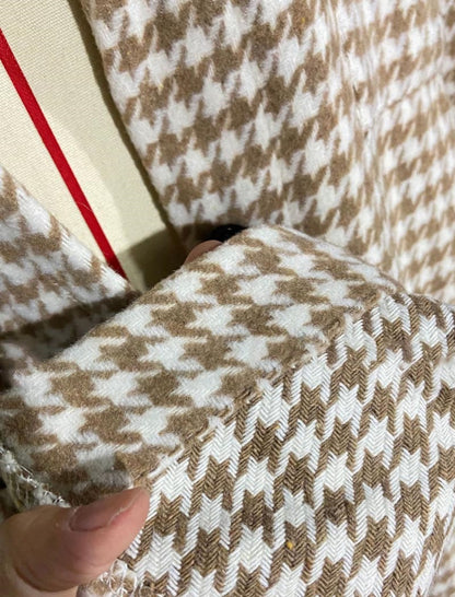 Oversized Houndstooth Print Shacket