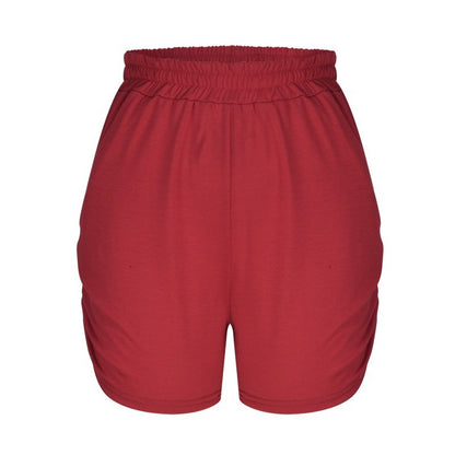 Casual High-Waisted Shorts with Side Ruching
