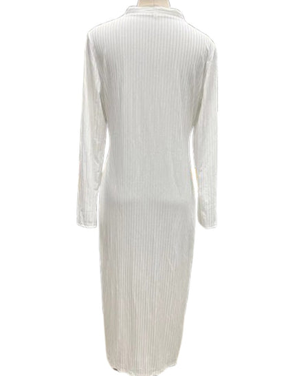Ribbed Button-Up Longline Cardigan