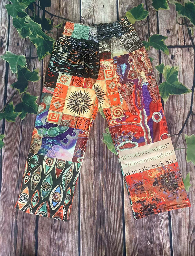 Patchwork Bohemian Wide-Leg Pants