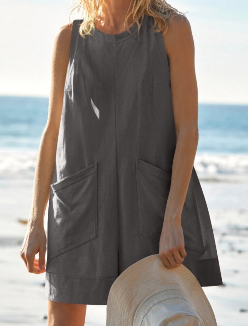 Sleeveless Pocketed Relaxed Romper