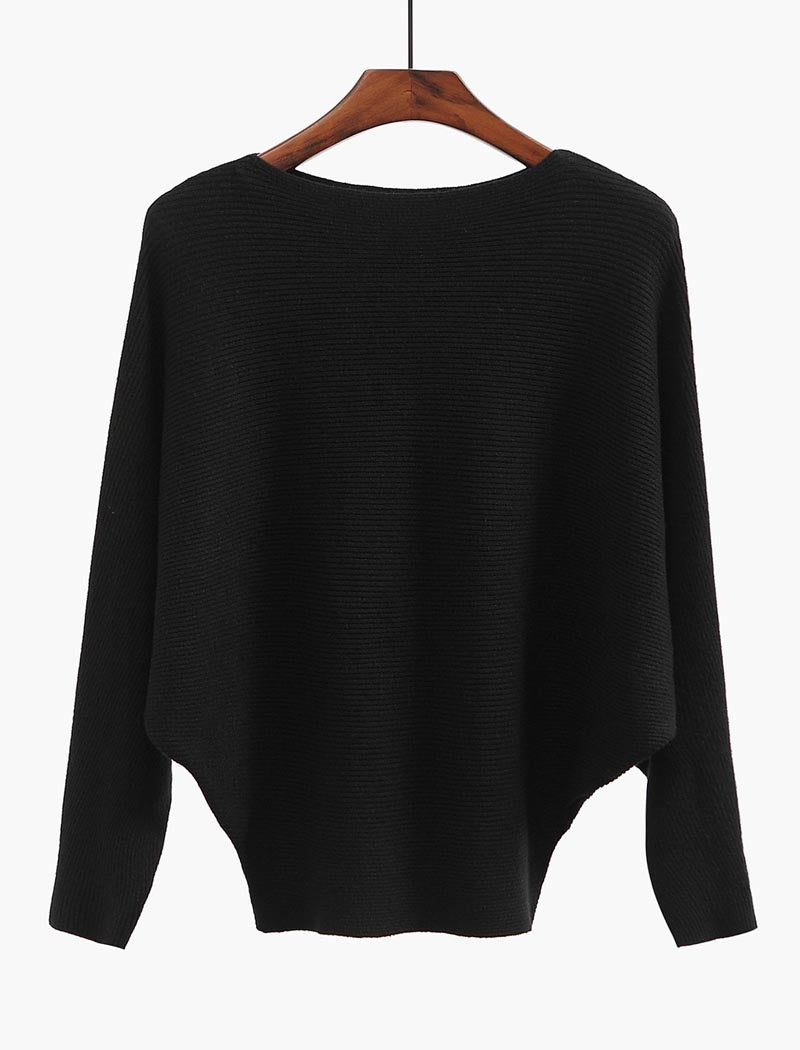 Relaxed Fit Ribbed Knit Sweater