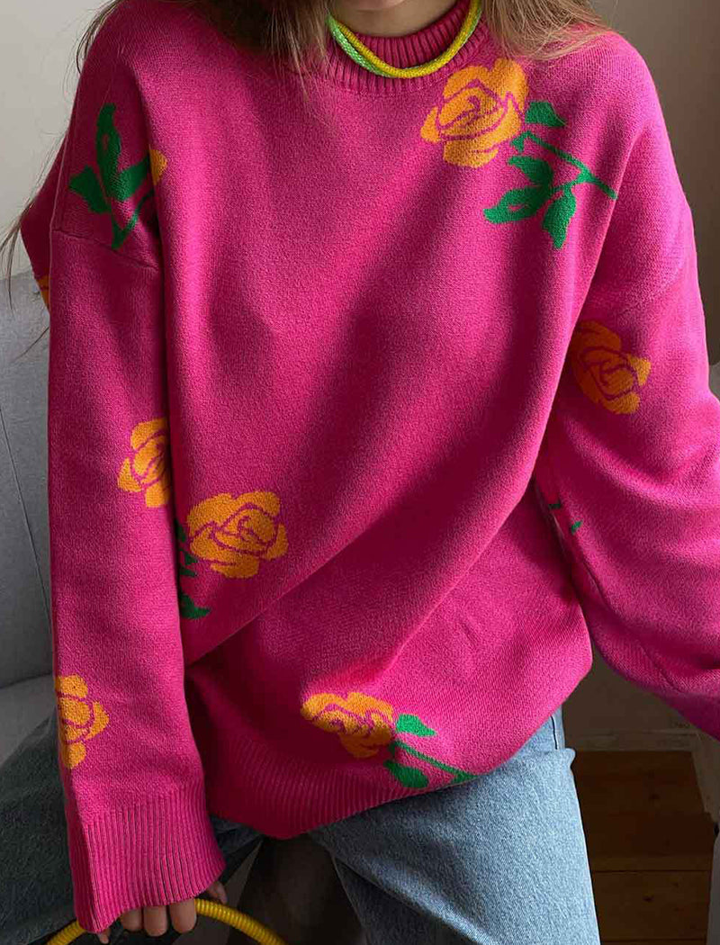 Floral Oversized Sweater