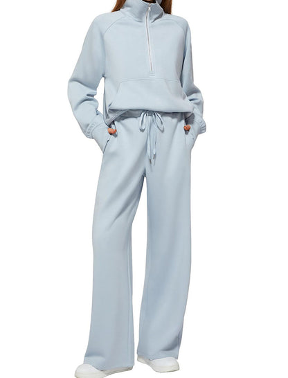 High Neck Zip-Up Lounge Set