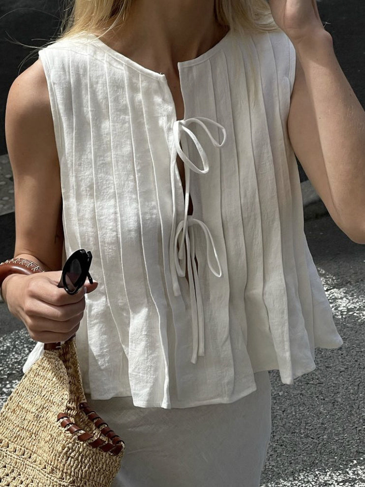 Tie-Front Sleeveless Top