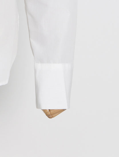 Padded Shoulder Waist-Tie Shirt