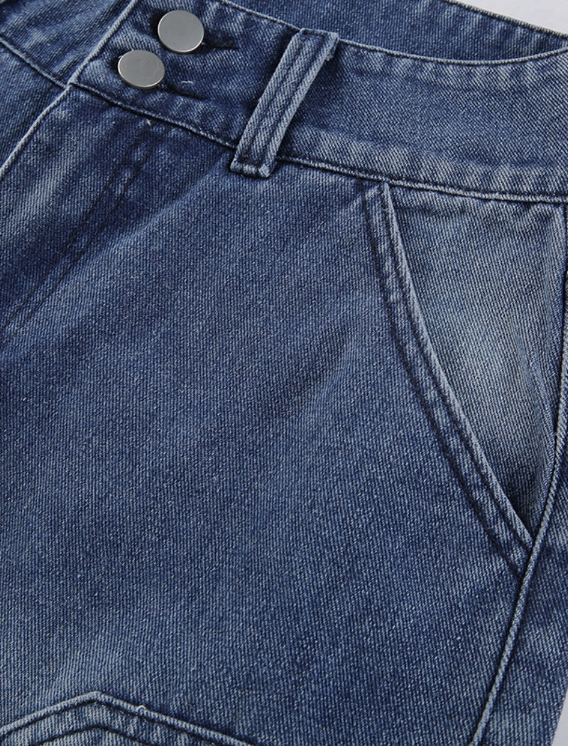 Denim High-Waisted Wide-Leg Jeans