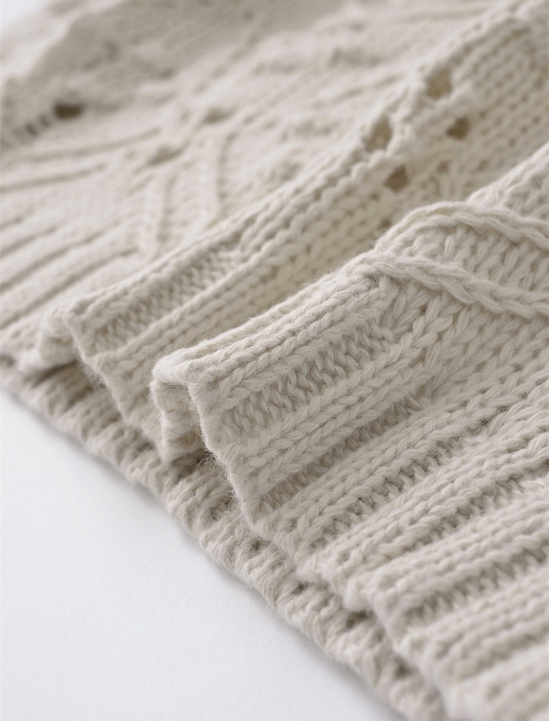 Intricate Knit Pattern Pullover Sweater