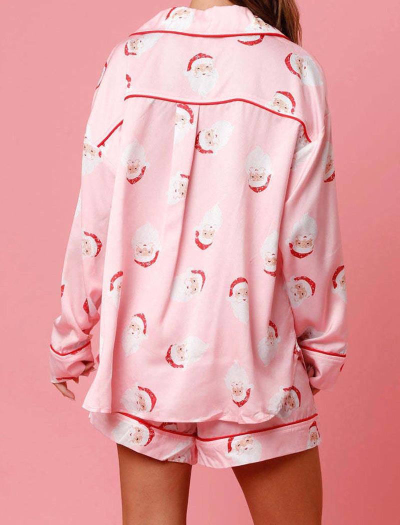 Halloween Button-Up Top and Shorts Pajama Set