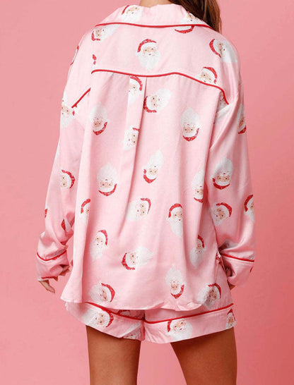 Halloween Button-Up Top and Shorts Pajama Set