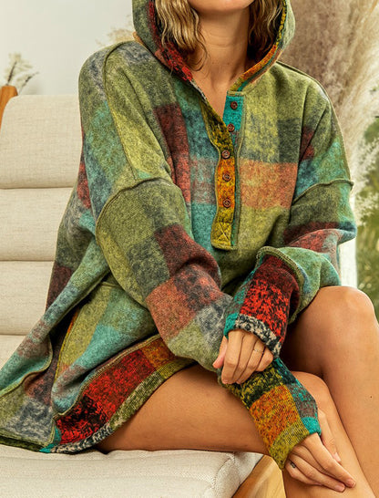 Multicolor Patchwork Oversized Hoodie