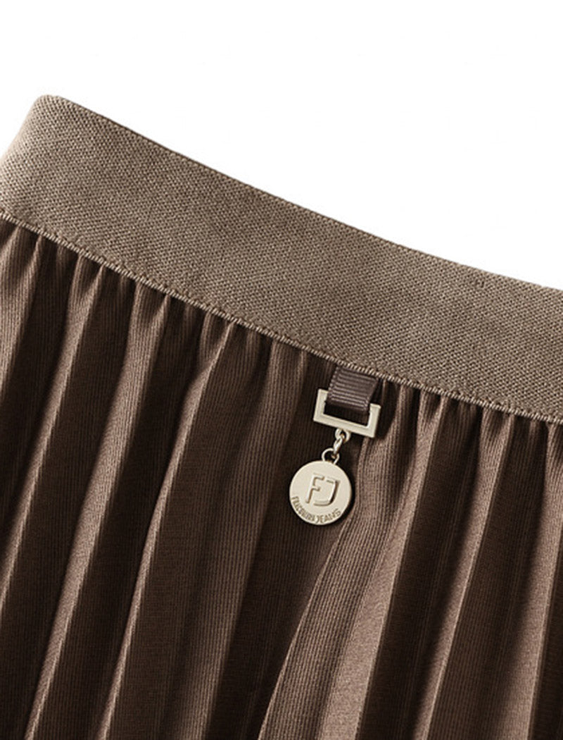 Pleated Midi Skirt with Layered Hem