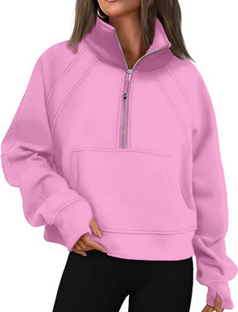 Quarter-Zip Pullover with Front Pocket