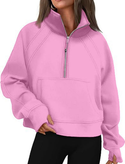Quarter-Zip Pullover with Front Pocket