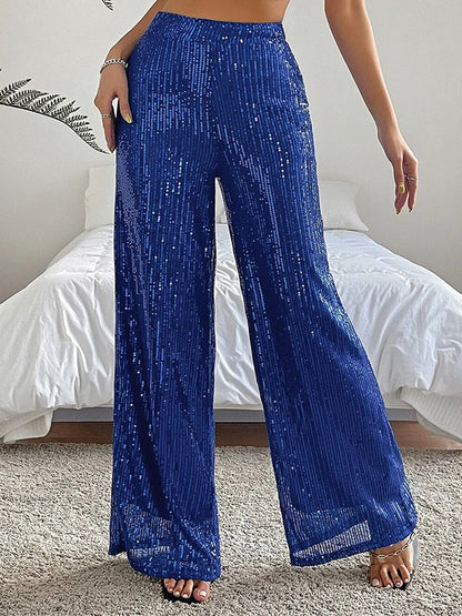 High-Waist Sequin Pants