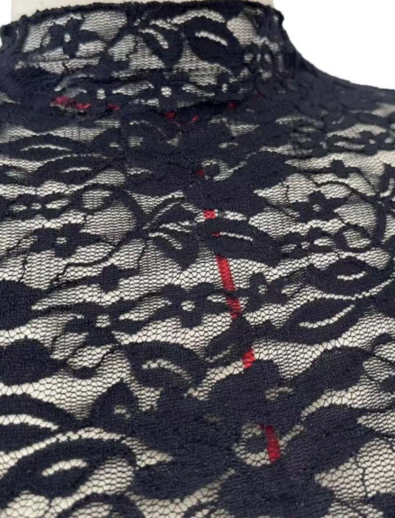 Sheer Lace Long Sleeve Crop Top