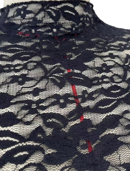 Sheer Lace Long Sleeve Crop Top